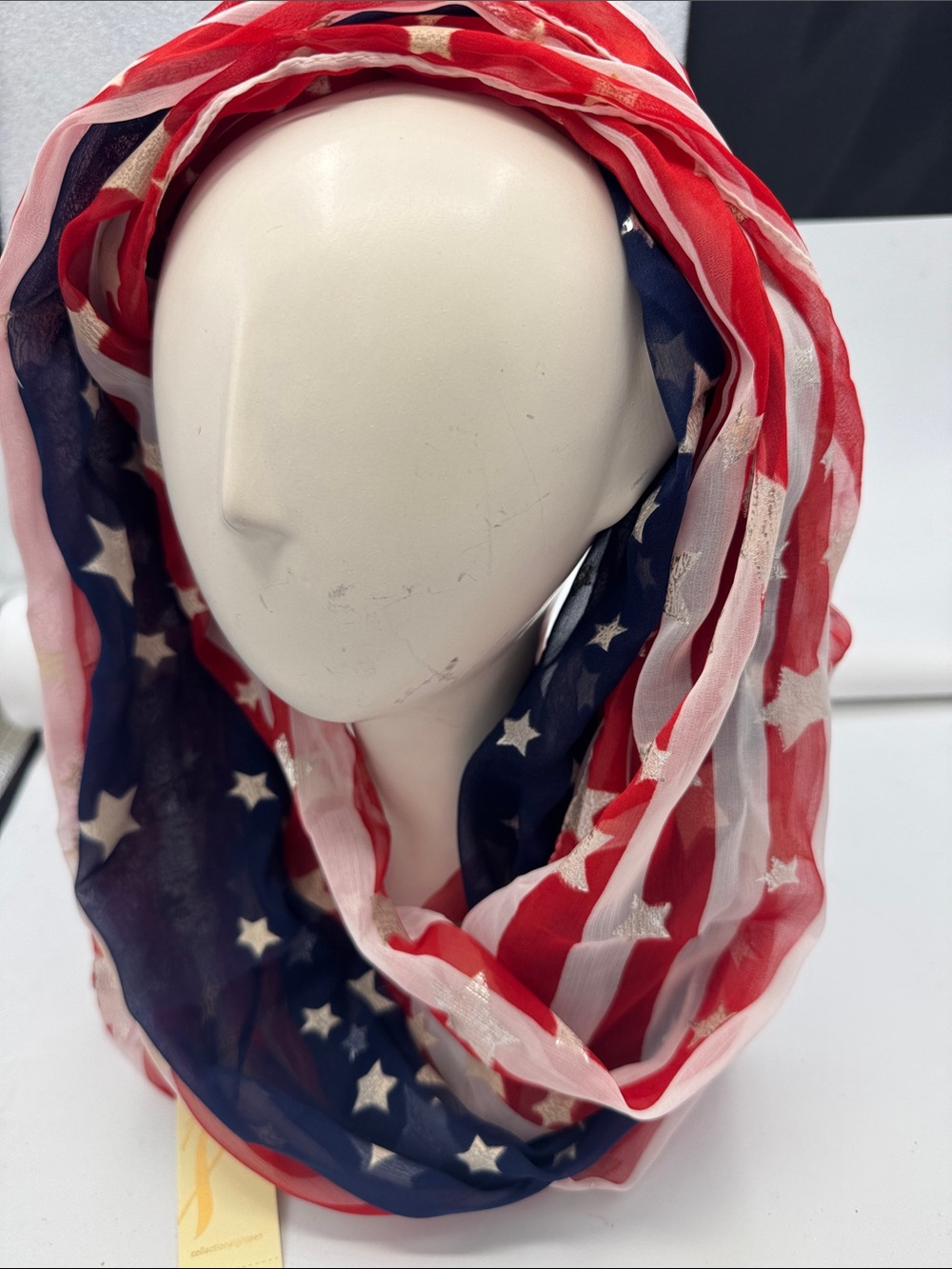 Patriotic Stars & Stripes Infinity Scarf - Red, White, Blue-Collectioneighteen